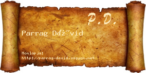 Parrag Dávid névjegykártya